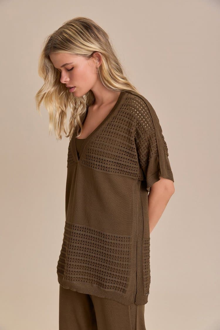 Camisa V Tricô Sporty