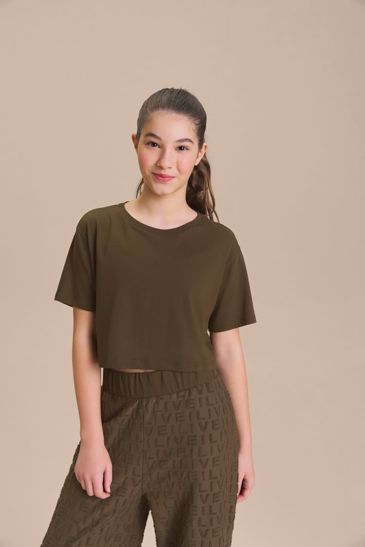 Camiseta Cropped Pima Slim Kids