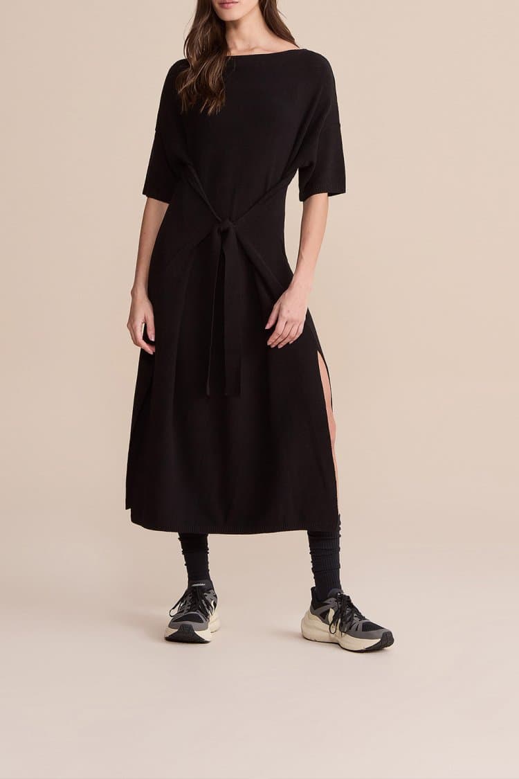 Vestido Midi Tricô Ponto Malha