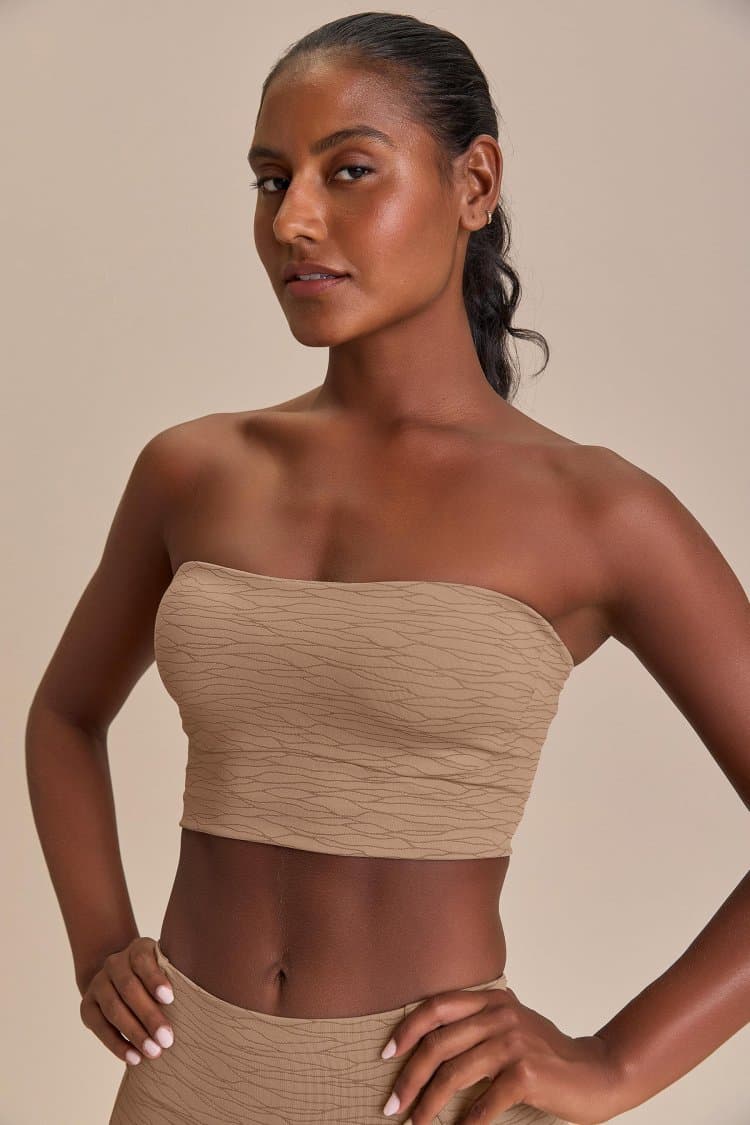 Top sem Alça Jacquard Kick