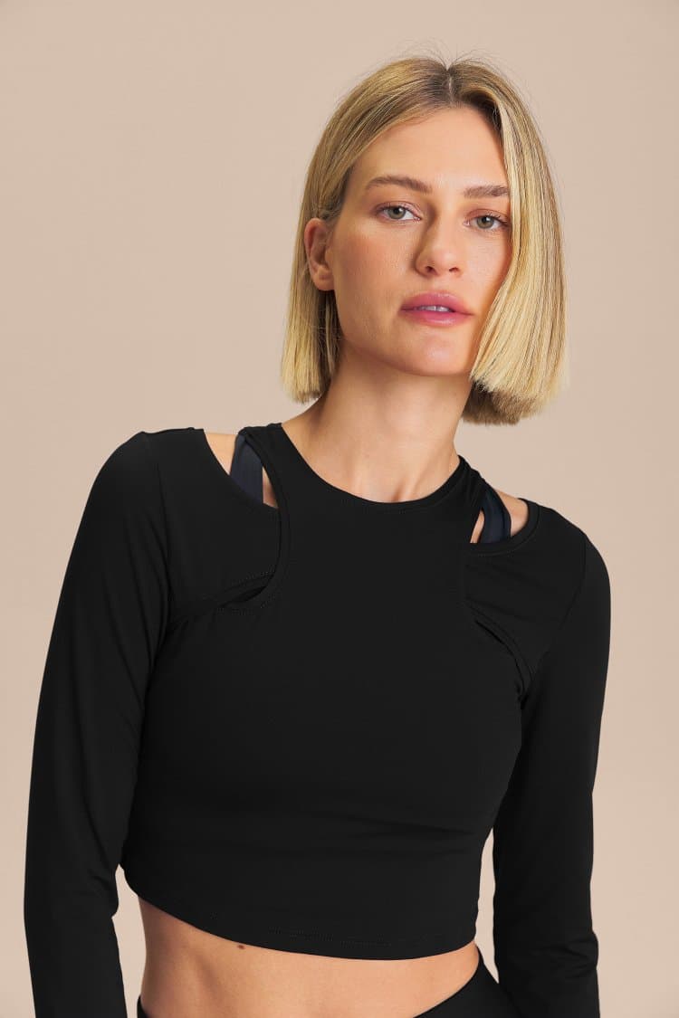 Blusa Cropped ML Action Skin